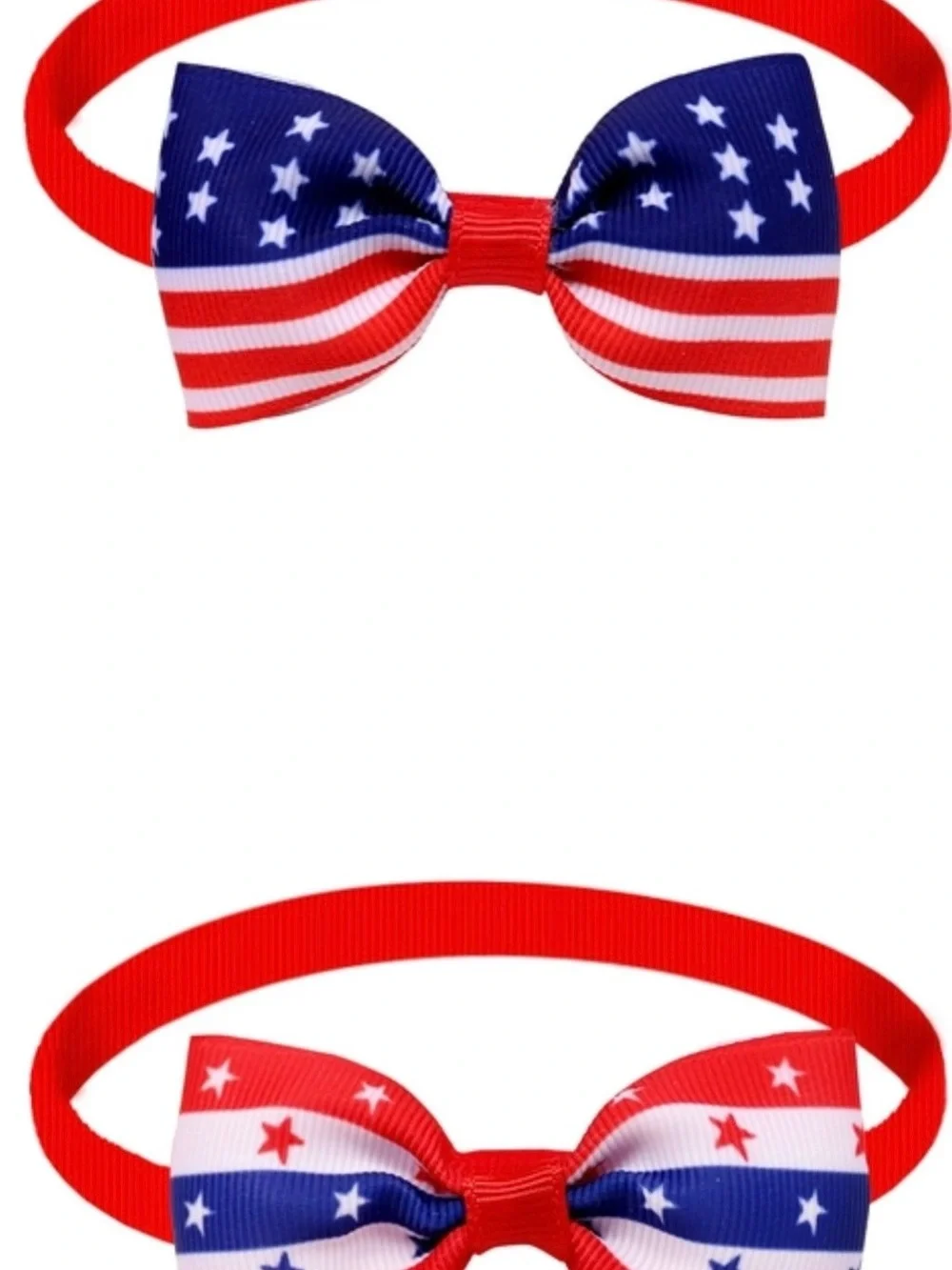 USA Patriotic 4th Of July Pet Bowtie Set Star Stripes Adjustable Dog Cat S/M NEW